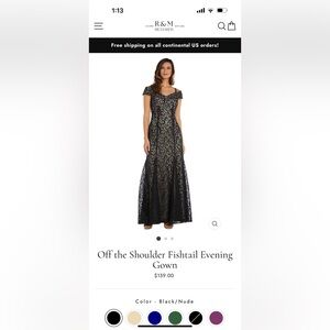 R&M Richards Black Lace Maxi Dress